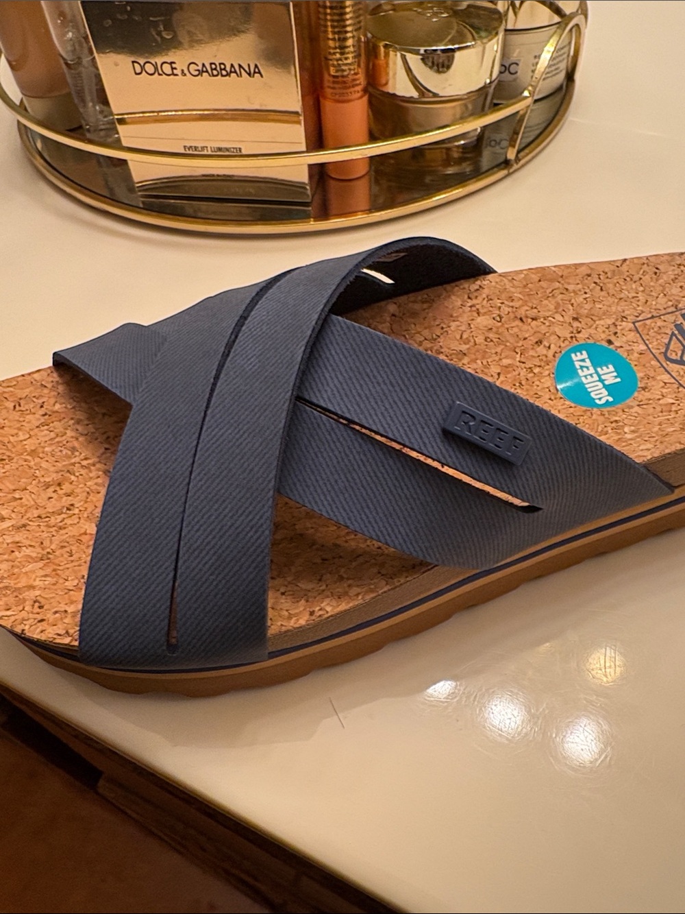 Reef woman’s Navy Cork Slide Sandal